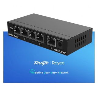 5-Port Gigabit Smart Switch: 5 Gigabit RJ45 ports, desktop, steel case, smart managed.