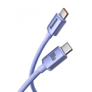 Crystal Shine Cable USB-Cto USB-C 100W 1.2m Purple