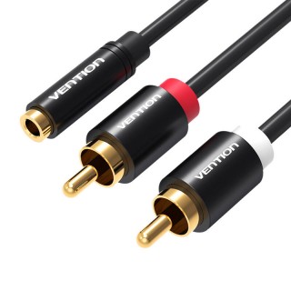 Vention 3.5mm F to 2RCA M Audio Cable 2M B Metal