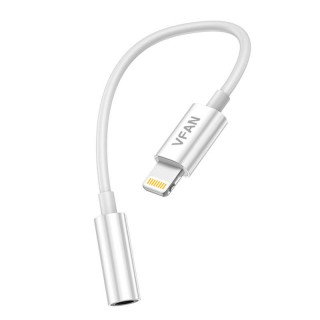 Adapteris Lightning į AUX 3.5mm Stereo Jack | 10cm baltas | Vipfan