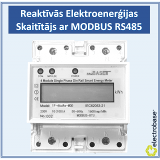 Reactive Energy and Power Single-Phase Electricity Meter, 100A, Modbus RTU RS485, 4DIN