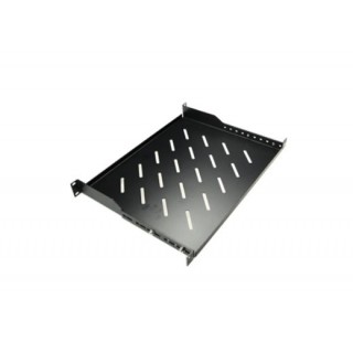1U Fixed shelf/ 4 front+4 back fixing points/ 350mm/ Black (variable with back legs deep 200-500mm)