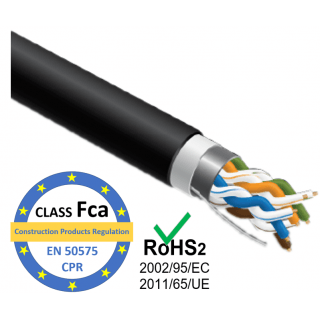 LAN Computer network cable, PRO BASE, CAT5E FTP, for indoor/outdoor installation, 305m