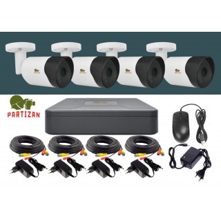 Valvontakamerapaketti HD quality profesional CCTV KIT 4xcameras+ DVR + 4xCables + 4xPower adapters