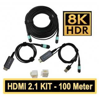Profesionāls Optiskā divvirzienu savienotājvada komplekts HDMI 2.1 AOC , 8K@60, 4K@120, garums 150m