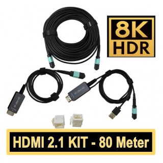 Profesionāls Optiskā divvirzienu savienotājvada komplekts HDMI 2.1 AOC , 8K@60, 4K@120, garums 80m