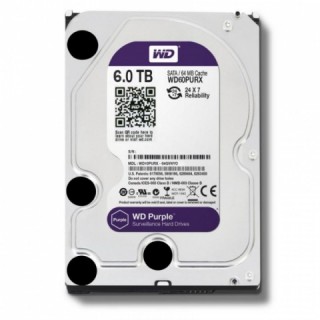 6.0TB Atmiņas HDD, SATA disks, Purple series, Videonovērošanas iekārtām