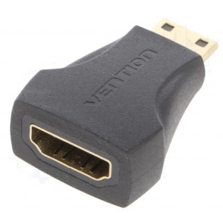 Adapteris HDMI ligzda Sieviešu / mini HDMI spraudnis Vīriešu melns Vention AISB0-DE