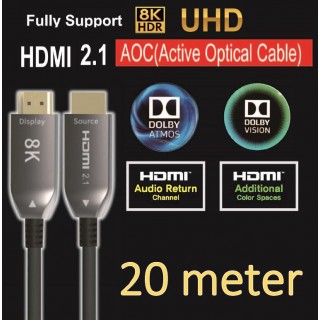Ultra High Speed HDMI 2.1 Optical Fiber Cable 20m , 8K@60, 4K@120, 48 Gbps