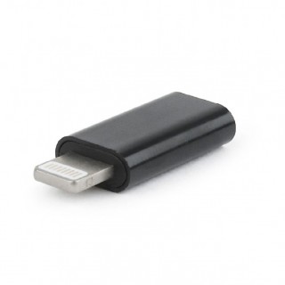 Adapter; Apple Lightning plug,USB C socket; black; Cablexpert