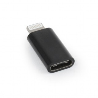 Adapter; Apple Lightning plug,USB C socket; black; Cablexpert