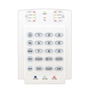 Compatible with SP and MG series panels 2 Zones LED buttons represent up to 10 zones Stay D