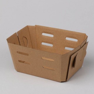 Corrugated cardboard berry box brown 139x97x80mm, 500ml, 14e 