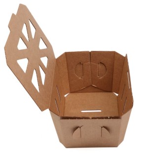 Cardboard berry boxes with lid 139x97x80mm, 500ml, 14E