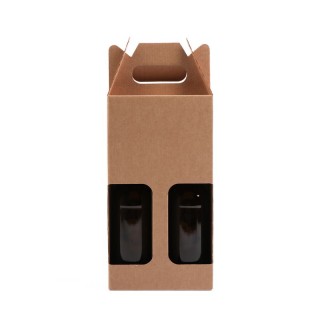 Cardboard boxes for 2 beer bottles 140x72x255mm