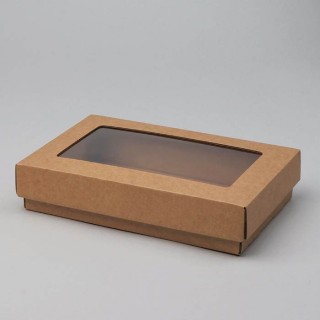 Cardboard boxes 200x130x40mm, with lid and window, 14E