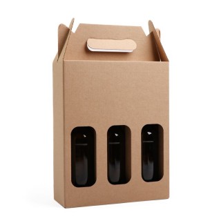 Corrugated cardboard box 210x70x260mm 3 beer bottles 100 pieces