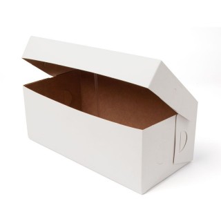 Cake box 260x130x100mm, cardboard, white/ brown 100 pcs/pap
