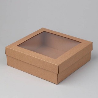 Cardboard boxes 320x320x80mm with lid+PE box, 14E (25 pcs/pack)