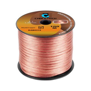 Professional speaker wire cable, oxygen-free copper (OFC), 2x1.00 mm2, 100m