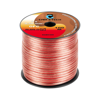 Professional speaker wire cable, copper (OFC), 2x0.50 mm2, 100m