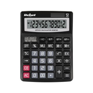 Calculator | 12 digit Large Display | Number delete function | Solar panel