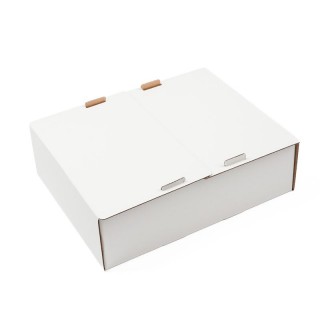 Cardboard cake box 400x300x120mm, white 14ew 100 pieces