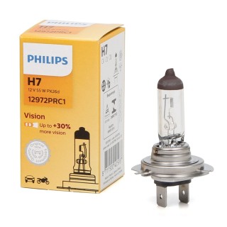 Автомобильная лампа H7 Philips Vision 12В 55Вт + 30% света