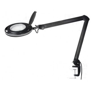 Table lamp with magnifying glass (x2.25) | size Ø127mm; Ø5" | consumes 9W