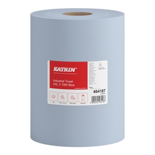 Katrin, industrial paper towel rolls XXL2 Blue Laminated, 2-ply, 2 rolls/pack, 30 packs/pallet, blue
