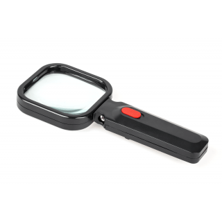 Magnifying glass with LED lighting 80x80mm/3D 4xLED