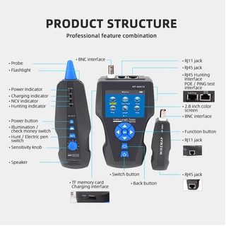 Многофункциональный Локатор Кабелей | Тестер PoE, Портов и Ping | Литиевый Аккумулятор