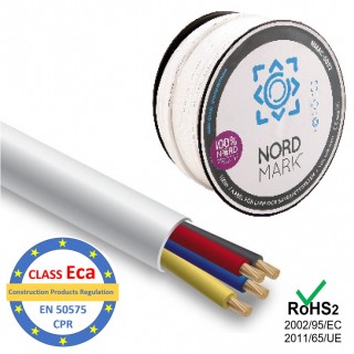 Cable for security and alarm system, Nordmark, 4 cores, plated copper/ 100m