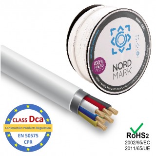 Cable for security and alarm systems, Nordmark, 4 cores, plated copper/ LSZH, Dca, 100m