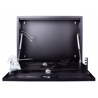 2U 19'' Wall switch cabinet CCTV, ALARM, IT/ 580x500x130mm / Black/ Assembled