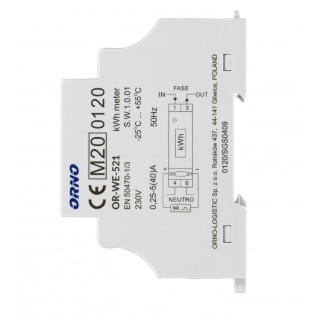 Single-phase electricity meter, 0.25-40A, 230/240V, 1x DIN OR-WE-521