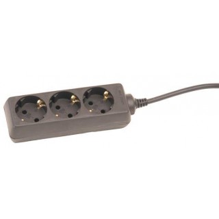 Extension cord 1.5m 3 sockets 3G1.0 black 133001