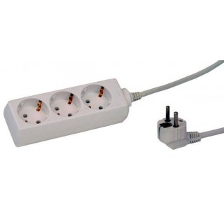 Extension cord 1.5m 3 sockets 3G1.0 white 113001