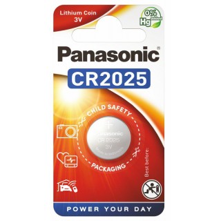 CR2025 Panasonic litiumparistot 1 kpl pakkauksessa.