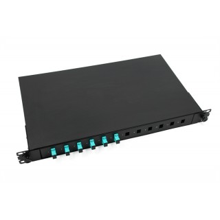 19" Fixed optical patch panel with cassette , 12 port SC simplex or  LC duplex