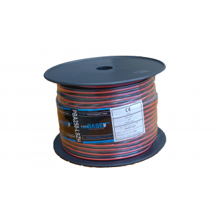 Professional acoustic (speaker) wire cable, oxygen-free copper, Red+Black, LSZH, 2x1.00 mm2, 100m