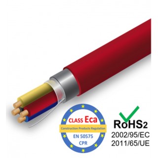 Cable for fire protection systems PRO BASE - 2x2x0.8, red, J-Y(St)Y, KLMA, 500m