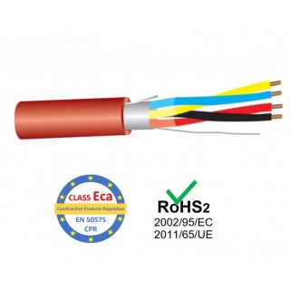 Cable for fire protection systems PRO BASE - 2x2x0.5, red, J-Y(St)Y, KLMA, 100m