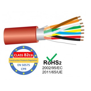 Cable for fire protection systems PRO BASE - 4x2x0.8, red, J-Y(St)Y, B2ca, KLMA, 100m