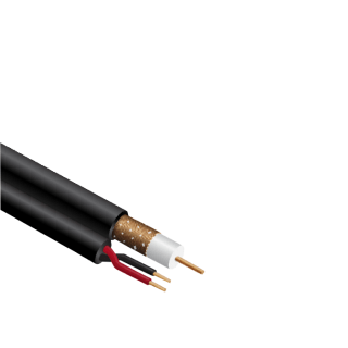 Coaxial cable RG59, CU, 90%, Black PVC, 2x0.75 CU, figure 8, 250m drum