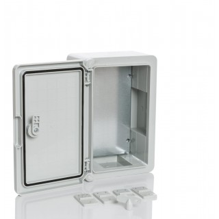PP3 Plastic cabinet H300xW200xD130, grey doors IP65