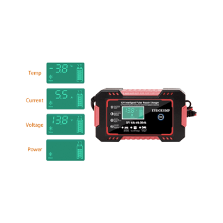 Battery Charger 12V 6A | LCD display | DC 13.8-15.5V | 100W