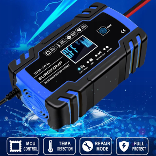 Akumulatoru Lādētājs 12-24V 8A | LCD displejs | 130W
