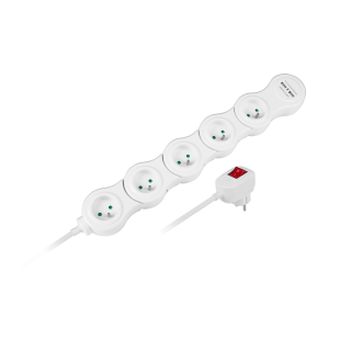 Extension cord (ergonomic) Rebel, 5 sockets, 1.5 m cable