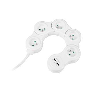 Extension cord (ergonomic) Rebel, 5 sockets, 1.5 m cable